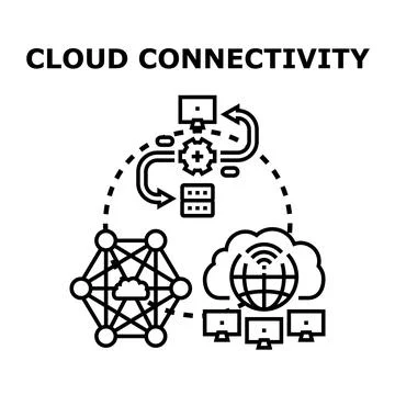 Cloud connectivity concept illustrating global data network Stock Illustration