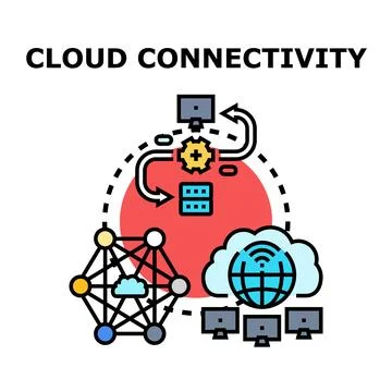 Cloud connectivity concept illustrating global data network Illustrazione stock