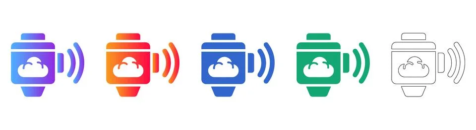 Cloud Connectivity Icon Set Stock Illustration