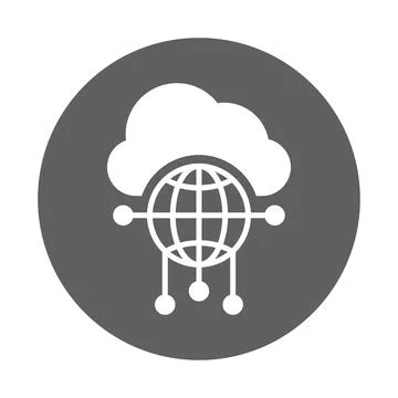 Cloud, connectivity, network icon. Gray vector graphics. Stock Photos