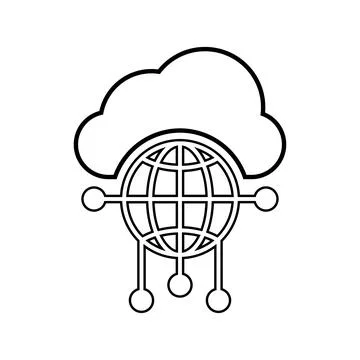 Cloud, connectivity, network line icon. Outline vector. Stock Photos