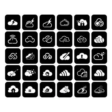 Cloud contact  icon flat symbol vector Stock Illustration