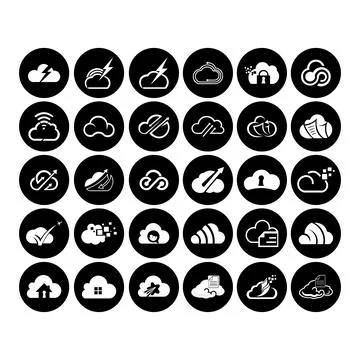 Cloud contact  icon flat symbol vector Stock Illustration