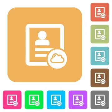 Cloud contact rounded square flat icons 스톡 일러스트