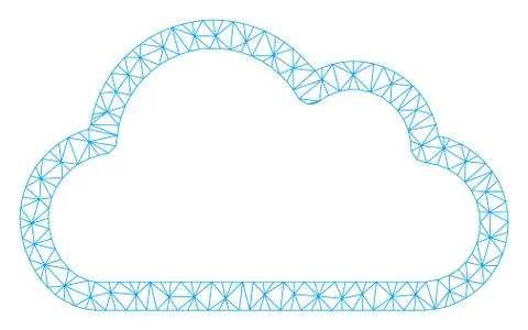 Cloud Contour Polygonal Frame Vector Mesh Illustration Illustrazione stock