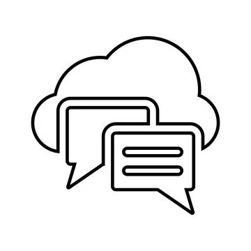 Cloud, conversion outline icon. Line art vector. Foto stock