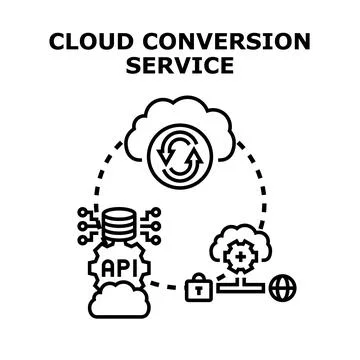 Cloud conversion service for data management solutions 스톡 일러스트