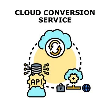 Cloud conversion service for data management solutions イラスト素材