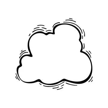 Cloud copy space line art. Empty speech bubble. Hand drawn vector sketch il.. Stock Illustration