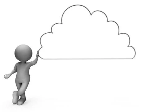 Cloud Copyspace Shows Blank Clouds And Cloudy 3d Rendering Stock Illustration