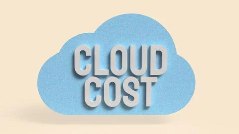 Cloud Cost Management Concept with 3D Typography and Minimal Design 3d render Stockillustratie