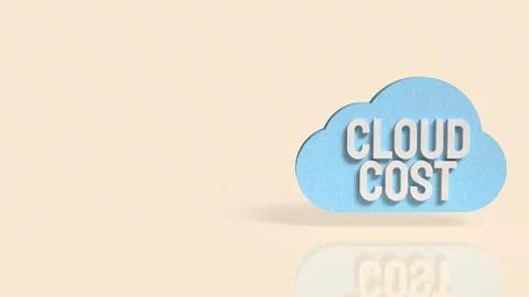 Cloud Cost Management Concept with 3D Typography and Minimal Design 3d render Stockillustratie