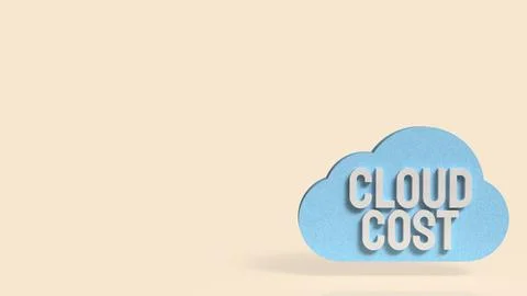 Cloud Cost Management Concept with 3D Typography and Minimal Design 3d render Stockillustratie