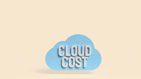 Cloud Cost Management Concept with 3D Typography and Minimal Design 3d render Stockillustratie