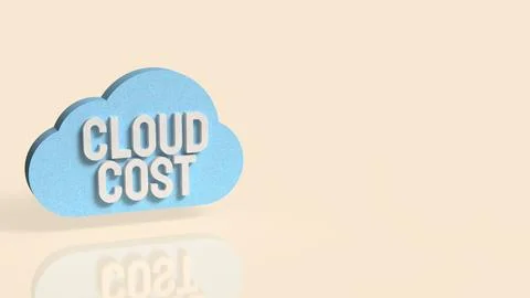 Cloud Cost Management Concept with 3D Typography and Minimal Design 3d render Stockillustratie