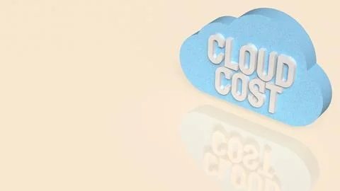 Cloud Cost Management Concept with 3D Typography and Minimal Design 3d render Stockillustratie