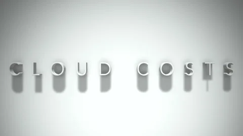 Cloud costs 3D title animation with shadows on a white background Stock Footage 296919915