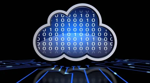 Cloud with a counting binary code Stock Footage 50212977