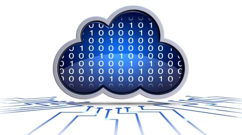 Cloud with a counting binary code Stock Footage 50213604