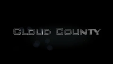 Cloud County 3D title metal text on black alpha channel background Stock Footage 269449175