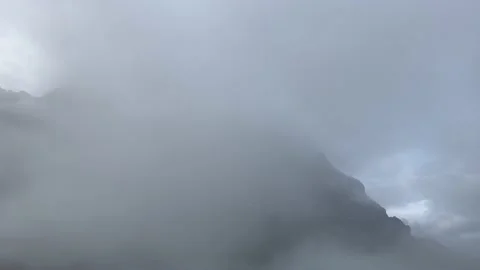 Cloud Cover on the North Face of the Eiger Timelapse Stock Footage 157609277