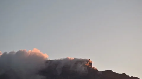 Cloud cover seen over Table Mountain Stock Footage 259864605