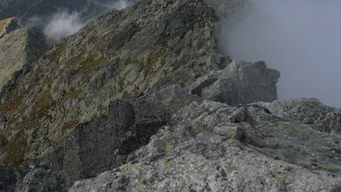 Cloud covered mountain peaks (Tatra Mountain) Stock Footage 95200490