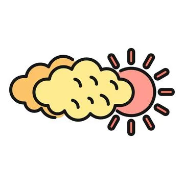 Cloud covering sun in weather forecast icon Stock Illustration