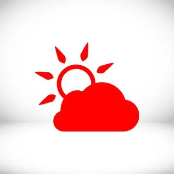 Cloud covers the sun icon stock vector illustration flat design Stock Illustration