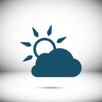 Cloud covers the sun icon stock vector illustration flat design Ilustração Stock