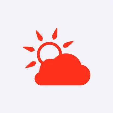 Cloud covers the sun icon stock vector illustration flat design 스톡 일러스트