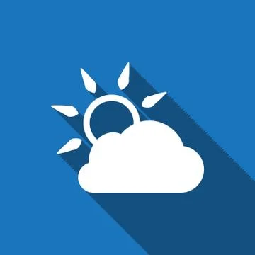 Cloud covers the sun icon stock vector illustration flat design 스톡 일러스트
