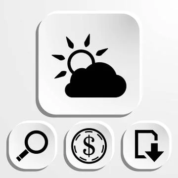 Cloud covers the sun icon stock vector illustration flat design Stock Illustration