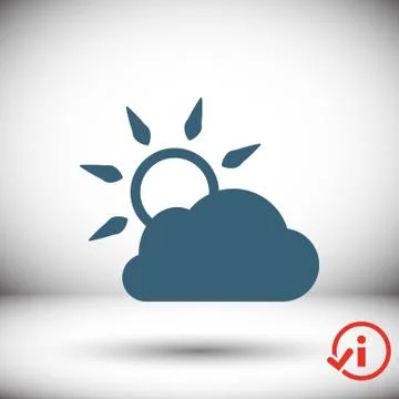 Cloud covers the sun icon stock vector illustration flat design Stock Illustration