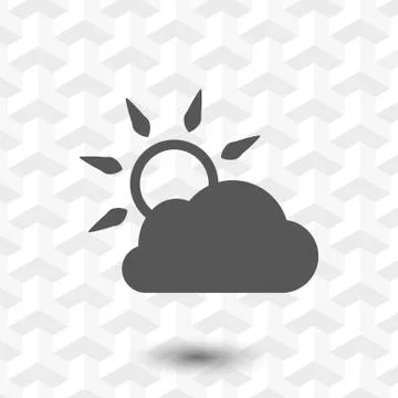 Cloud covers the sun icon stock vector illustration flat design Stock Illustration