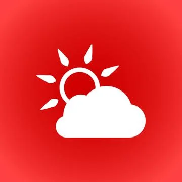 Cloud covers the sun icon stock vector illustration flat design Stock Illustration