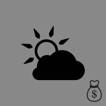 Cloud covers the sun icon stock vector illustration flat design イラスト素材