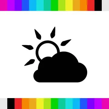Cloud covers the sun icon stock vector illustration flat design 스톡 일러스트