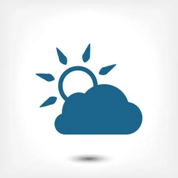 Cloud covers the sun icon stock vector illustration flat design Stock Illustration