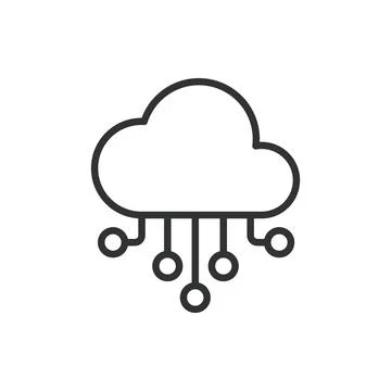 Cloud CRM icon in line design. Cloud, CRM, customer, relationship, management Stock Illustration