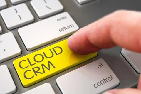 Cloud Crm - Laptop Keyboard Concept Stock Illustration