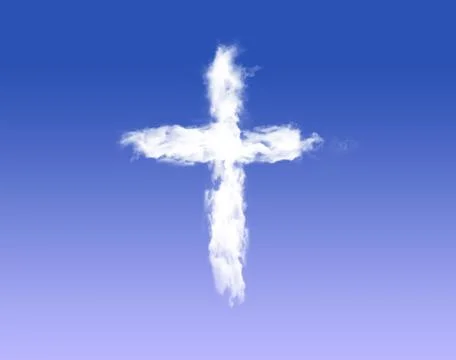 Cloud cross flying in the deep blue sky 스톡 일러스트