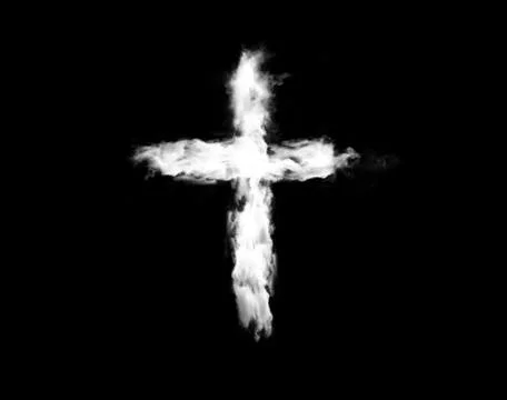 Cloud cross isolated over black background 스톡 일러스트