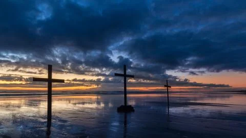 Cloud cross sunset Stock Photos