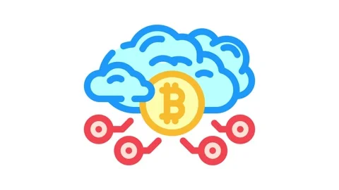 Cloud cryptocurrency mining color icon animation Stock Footage 327261124