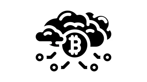 Cloud cryptocurrency mining glyph icon animation Stock Footage 326737455