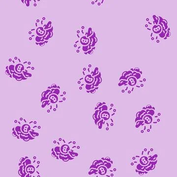 Cloud cryptocurrency mining glyph vector seamless pattern Stock Illustration