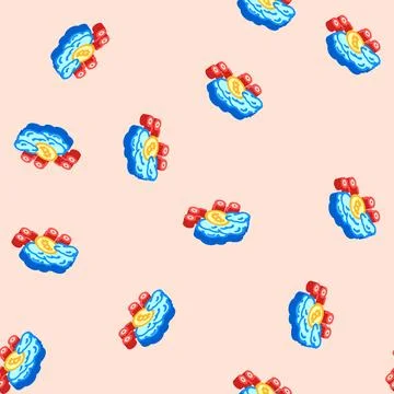 Cloud cryptocurrency mining isometric icon seamless pattern Illustrazione stock