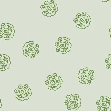 Cloud cryptocurrency mining line seamless pattern イラスト素材