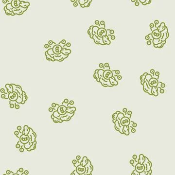 Cloud cryptocurrency mining line vector seamless pattern Illustrazione stock